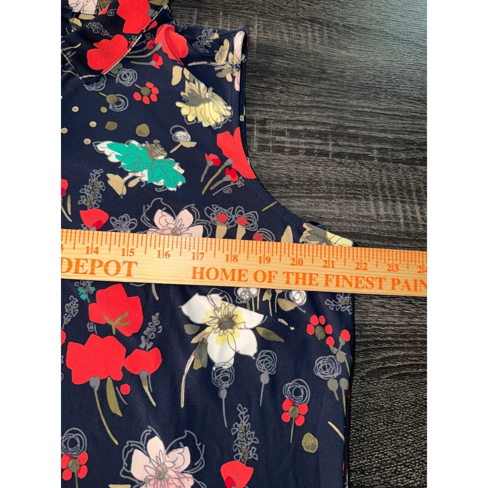 Tommy Hilfiger Navy Floral Sleeveless Maxi Dress Preppy Cottagecore 2x - Picture 6 of 7